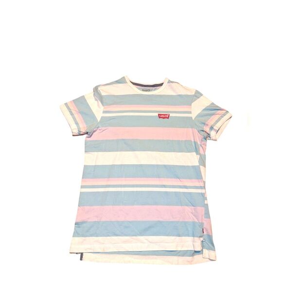 🛍️LEVIS STRIPED TEE SHIRT MENS SIZE LARGE - Picture 1 of 3